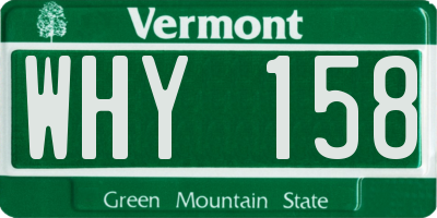 VT license plate WHY158