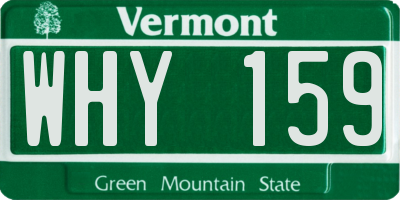 VT license plate WHY159