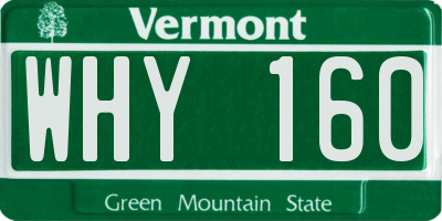 VT license plate WHY160
