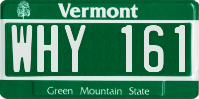 VT license plate WHY161