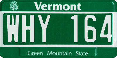 VT license plate WHY164