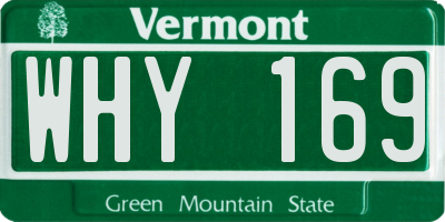 VT license plate WHY169