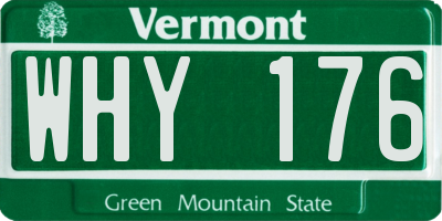 VT license plate WHY176