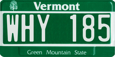 VT license plate WHY185