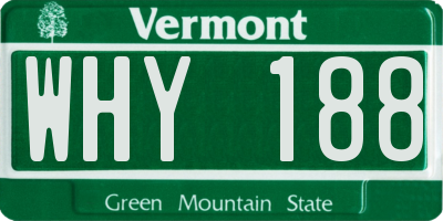 VT license plate WHY188