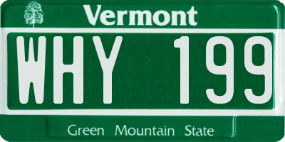 VT license plate WHY199