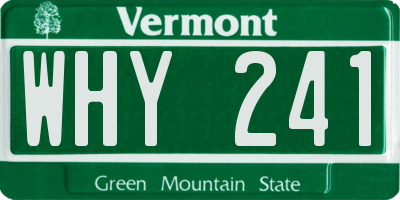 VT license plate WHY241