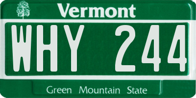 VT license plate WHY244