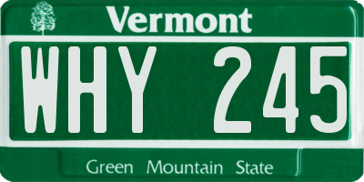 VT license plate WHY245