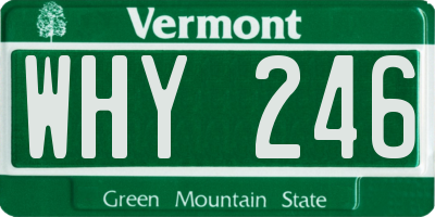 VT license plate WHY246