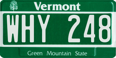 VT license plate WHY248