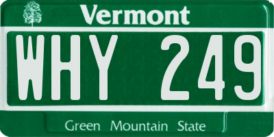 VT license plate WHY249