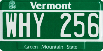 VT license plate WHY256