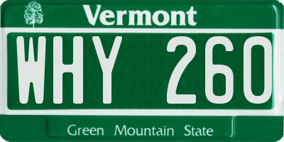 VT license plate WHY260