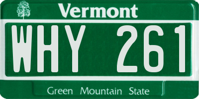 VT license plate WHY261