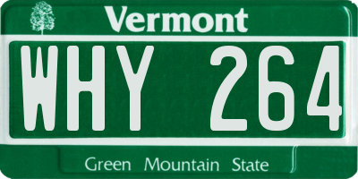 VT license plate WHY264