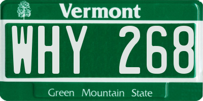 VT license plate WHY268