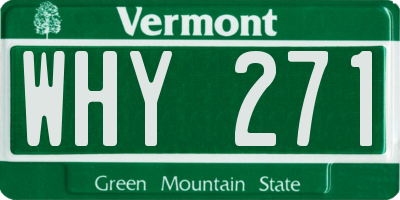 VT license plate WHY271