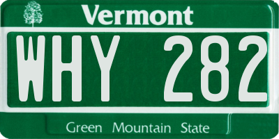 VT license plate WHY282