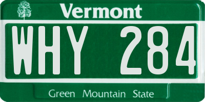 VT license plate WHY284