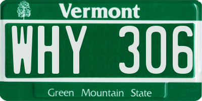 VT license plate WHY306