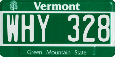 VT license plate WHY328