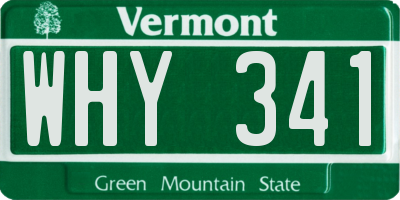 VT license plate WHY341
