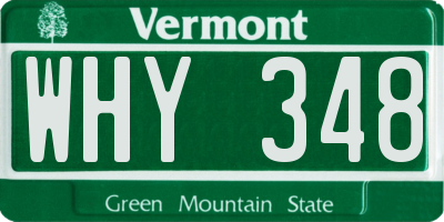 VT license plate WHY348