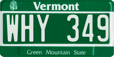 VT license plate WHY349