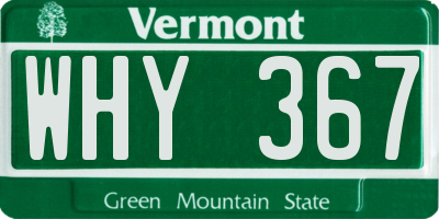 VT license plate WHY367