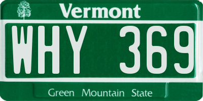VT license plate WHY369