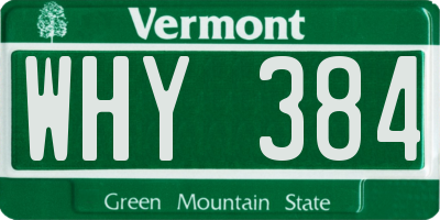 VT license plate WHY384