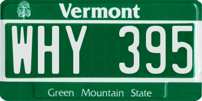 VT license plate WHY395