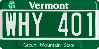VT license plate WHY401