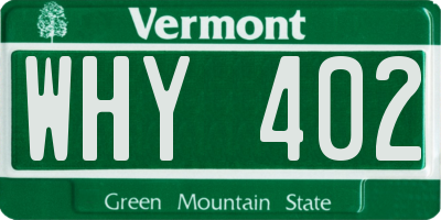VT license plate WHY402