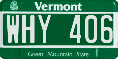 VT license plate WHY406