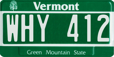 VT license plate WHY412