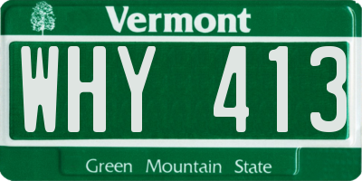 VT license plate WHY413
