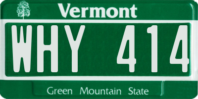 VT license plate WHY414
