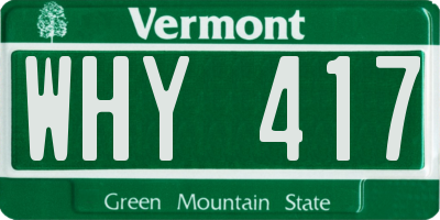 VT license plate WHY417