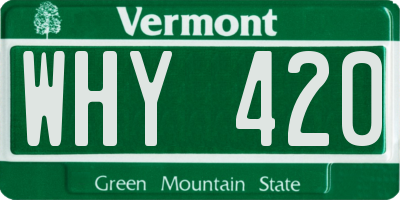VT license plate WHY420