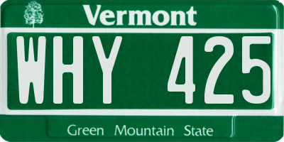 VT license plate WHY425
