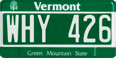 VT license plate WHY426