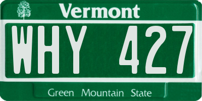 VT license plate WHY427