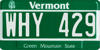 VT license plate WHY429