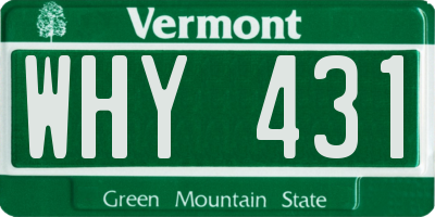 VT license plate WHY431