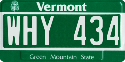 VT license plate WHY434