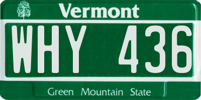 VT license plate WHY436