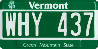 VT license plate WHY437