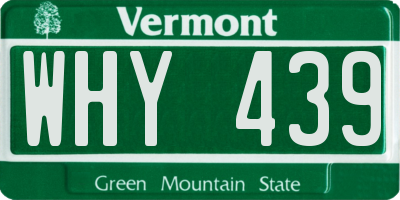 VT license plate WHY439